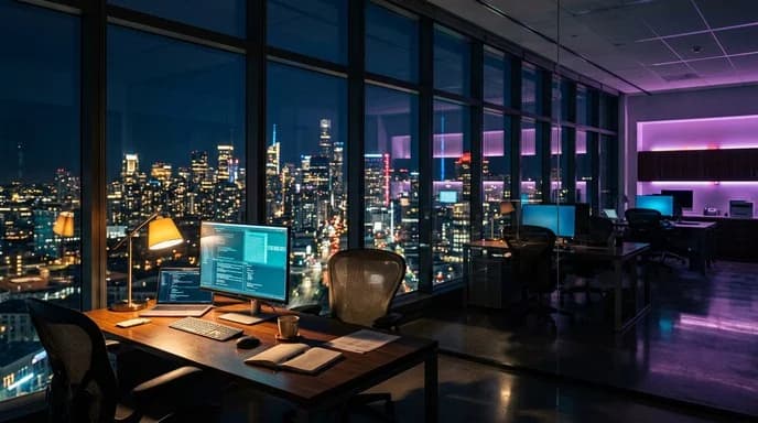Modern professional workspace with premium consulting setup